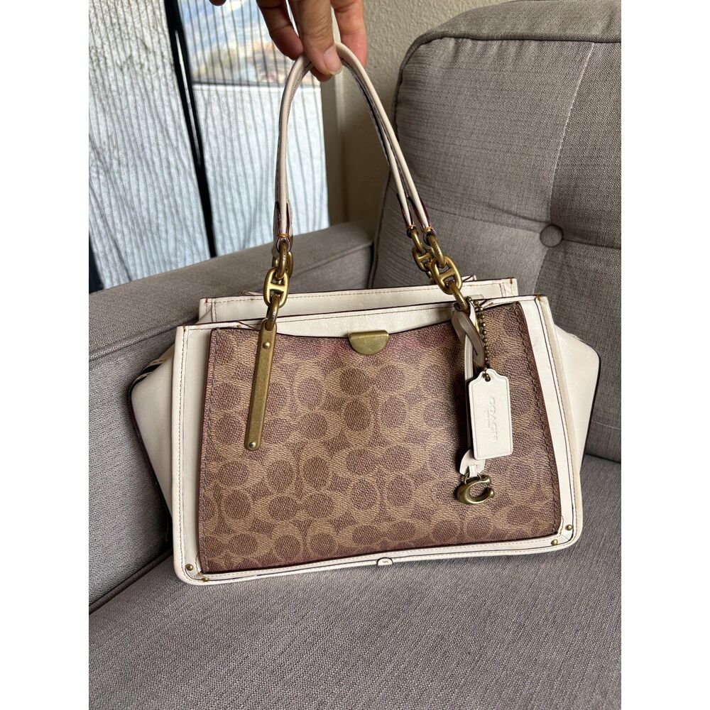 Coach Dreamer 27 Signature Canvas & Leather Satchel Bag in White *No strap
